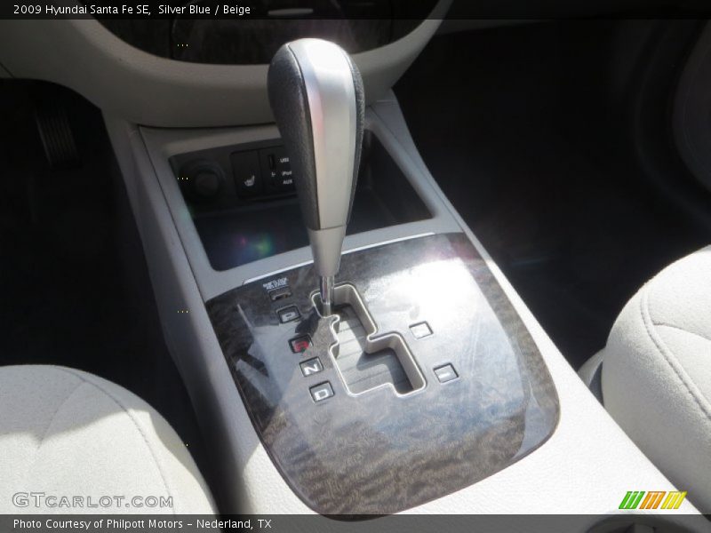 Silver Blue / Beige 2009 Hyundai Santa Fe SE