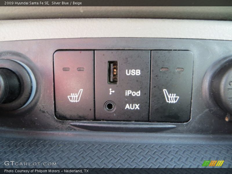 Silver Blue / Beige 2009 Hyundai Santa Fe SE