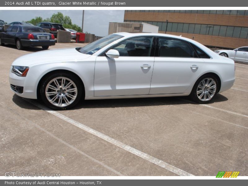Glacier White Metallic / Nougat Brown 2014 Audi A8 L TDI quattro