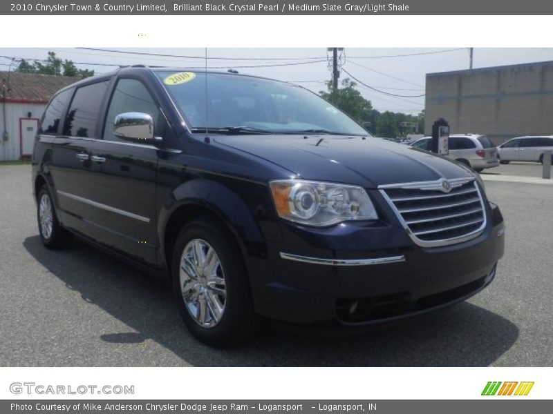 Brilliant Black Crystal Pearl / Medium Slate Gray/Light Shale 2010 Chrysler Town & Country Limited