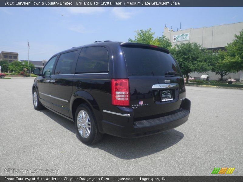 Brilliant Black Crystal Pearl / Medium Slate Gray/Light Shale 2010 Chrysler Town & Country Limited
