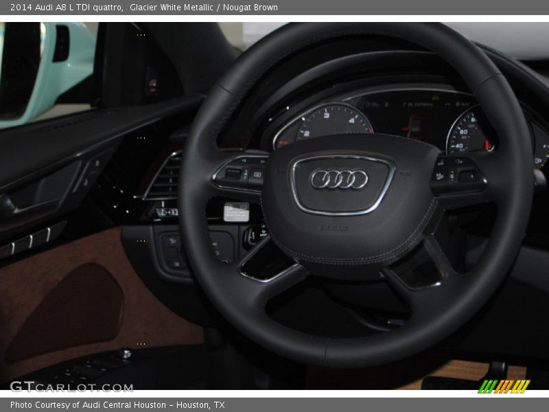 Glacier White Metallic / Nougat Brown 2014 Audi A8 L TDI quattro