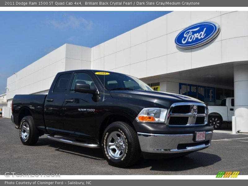 Brilliant Black Crystal Pearl / Dark Slate Gray/Medium Graystone 2011 Dodge Ram 1500 ST Quad Cab 4x4