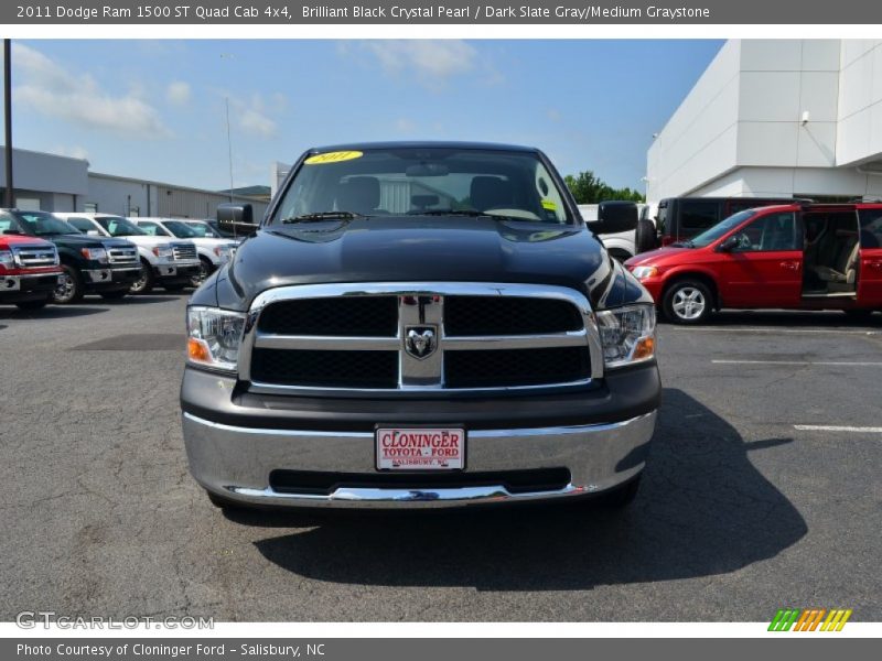 Brilliant Black Crystal Pearl / Dark Slate Gray/Medium Graystone 2011 Dodge Ram 1500 ST Quad Cab 4x4