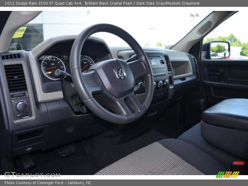 Brilliant Black Crystal Pearl / Dark Slate Gray/Medium Graystone 2011 Dodge Ram 1500 ST Quad Cab 4x4