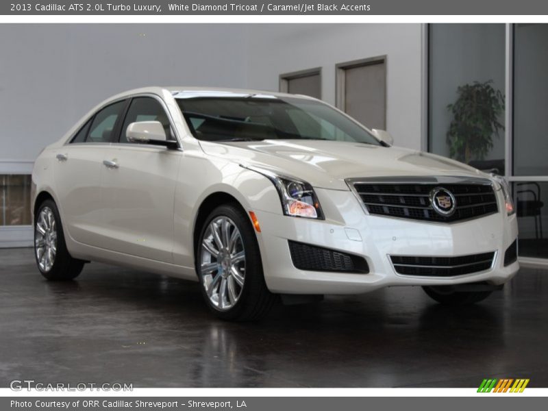 White Diamond Tricoat / Caramel/Jet Black Accents 2013 Cadillac ATS 2.0L Turbo Luxury