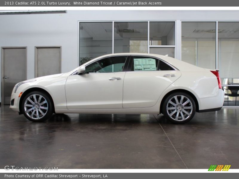 White Diamond Tricoat / Caramel/Jet Black Accents 2013 Cadillac ATS 2.0L Turbo Luxury