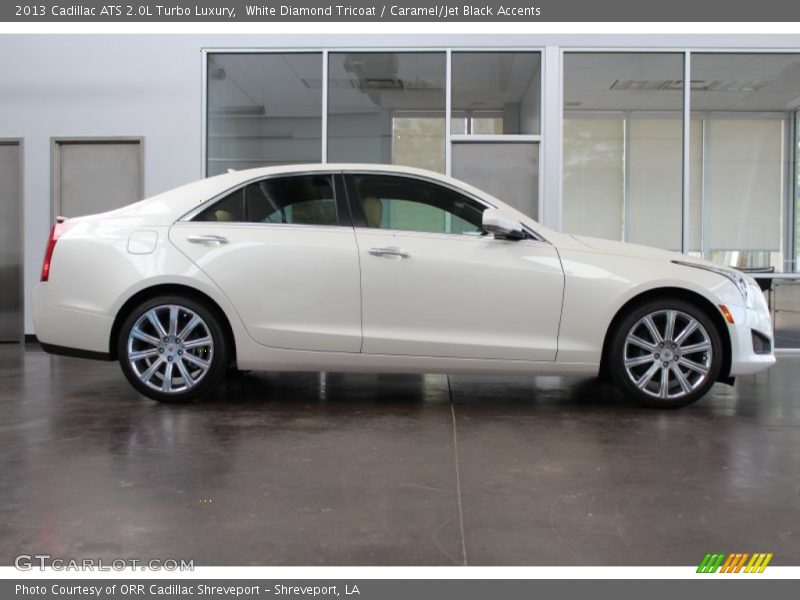 White Diamond Tricoat / Caramel/Jet Black Accents 2013 Cadillac ATS 2.0L Turbo Luxury
