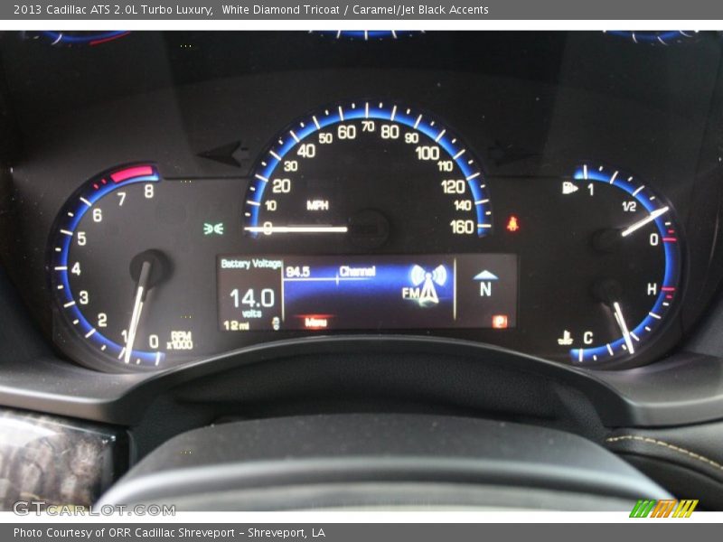 White Diamond Tricoat / Caramel/Jet Black Accents 2013 Cadillac ATS 2.0L Turbo Luxury