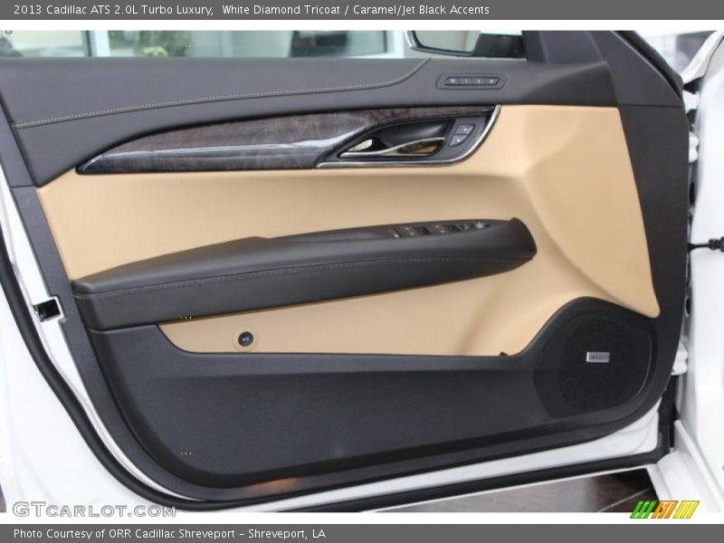 White Diamond Tricoat / Caramel/Jet Black Accents 2013 Cadillac ATS 2.0L Turbo Luxury