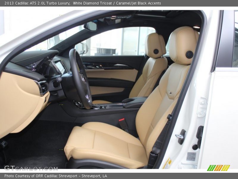 White Diamond Tricoat / Caramel/Jet Black Accents 2013 Cadillac ATS 2.0L Turbo Luxury