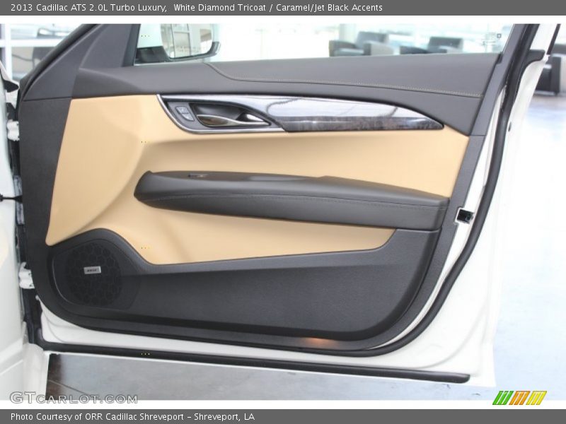 White Diamond Tricoat / Caramel/Jet Black Accents 2013 Cadillac ATS 2.0L Turbo Luxury