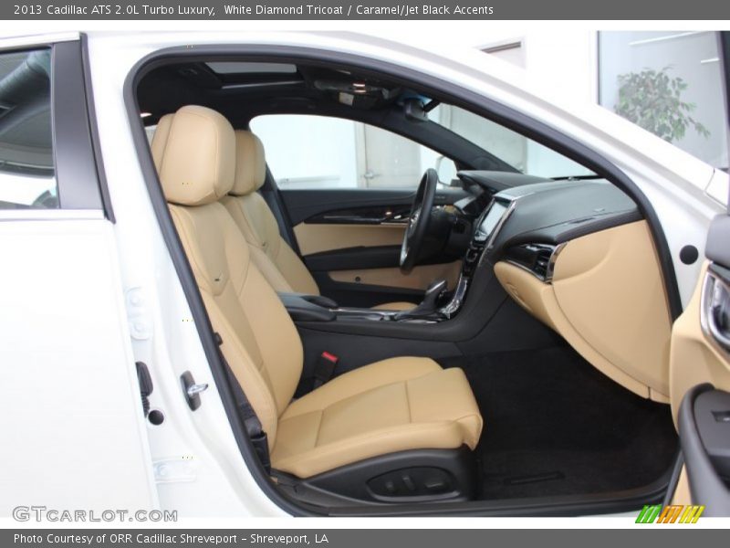 White Diamond Tricoat / Caramel/Jet Black Accents 2013 Cadillac ATS 2.0L Turbo Luxury
