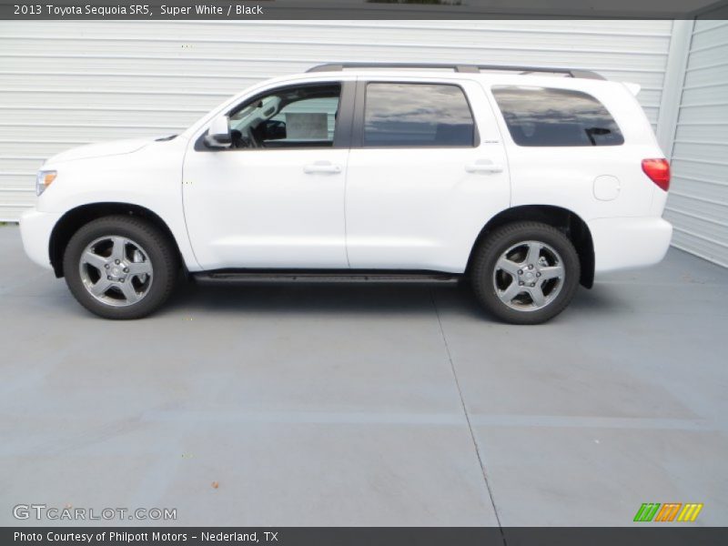 Super White / Black 2013 Toyota Sequoia SR5