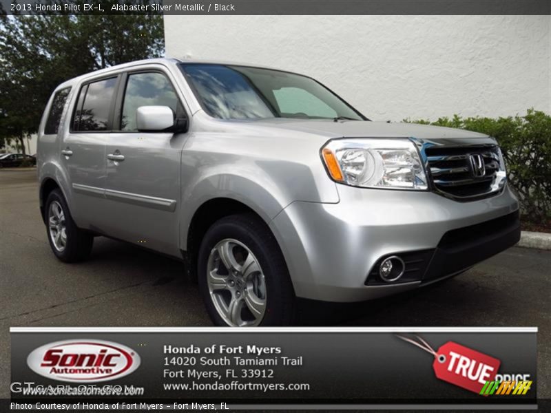 Alabaster Silver Metallic / Black 2013 Honda Pilot EX-L