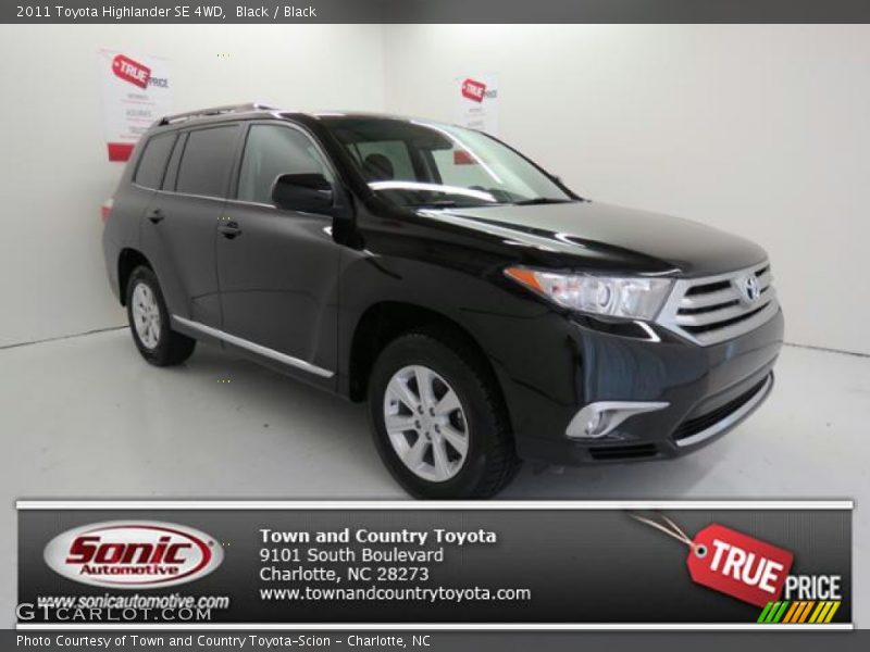Black / Black 2011 Toyota Highlander SE 4WD