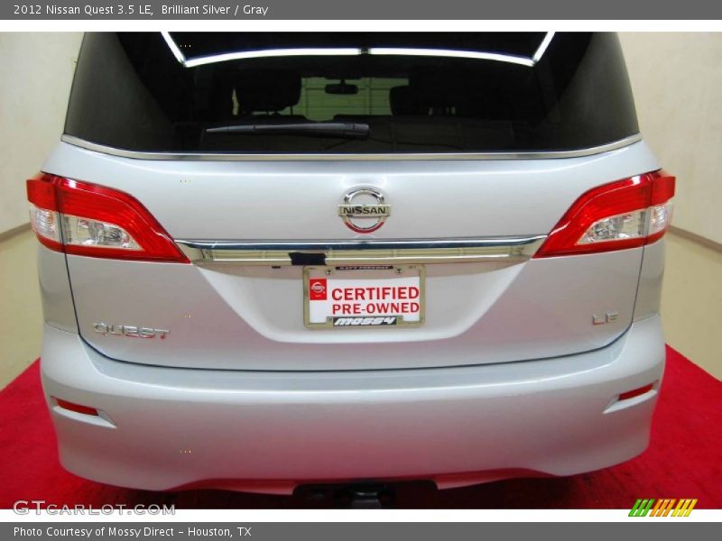 Brilliant Silver / Gray 2012 Nissan Quest 3.5 LE