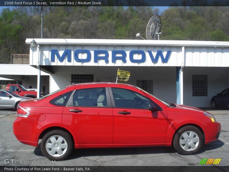 Vermillion Red / Medium Stone 2008 Ford Focus S Sedan