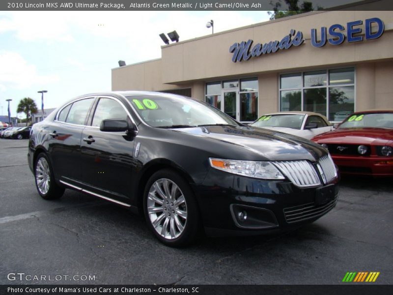 Atlantis Green Metallic / Light Camel/Olive Ash 2010 Lincoln MKS AWD Ultimate Package