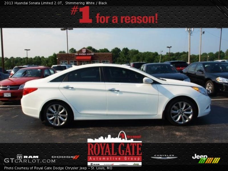 Shimmering White / Black 2013 Hyundai Sonata Limited 2.0T