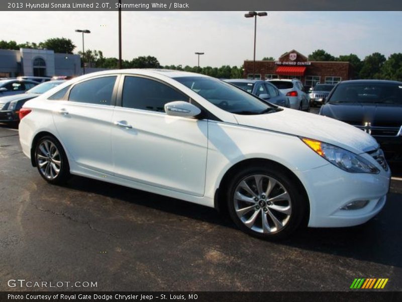 Shimmering White / Black 2013 Hyundai Sonata Limited 2.0T