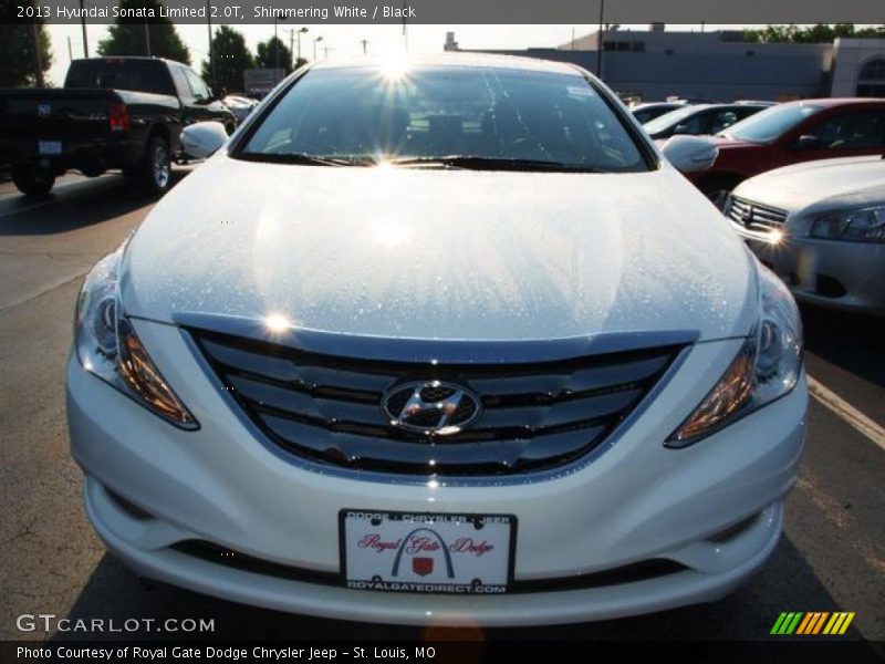 Shimmering White / Black 2013 Hyundai Sonata Limited 2.0T