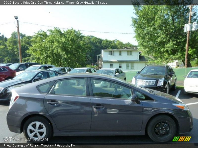 Winter Gray Metallic / Bisque 2012 Toyota Prius 3rd Gen Three Hybrid