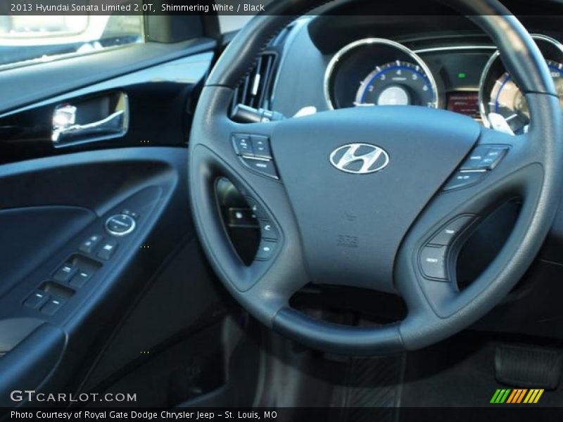 Shimmering White / Black 2013 Hyundai Sonata Limited 2.0T