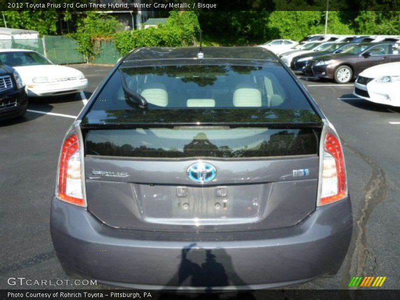 Winter Gray Metallic / Bisque 2012 Toyota Prius 3rd Gen Three Hybrid