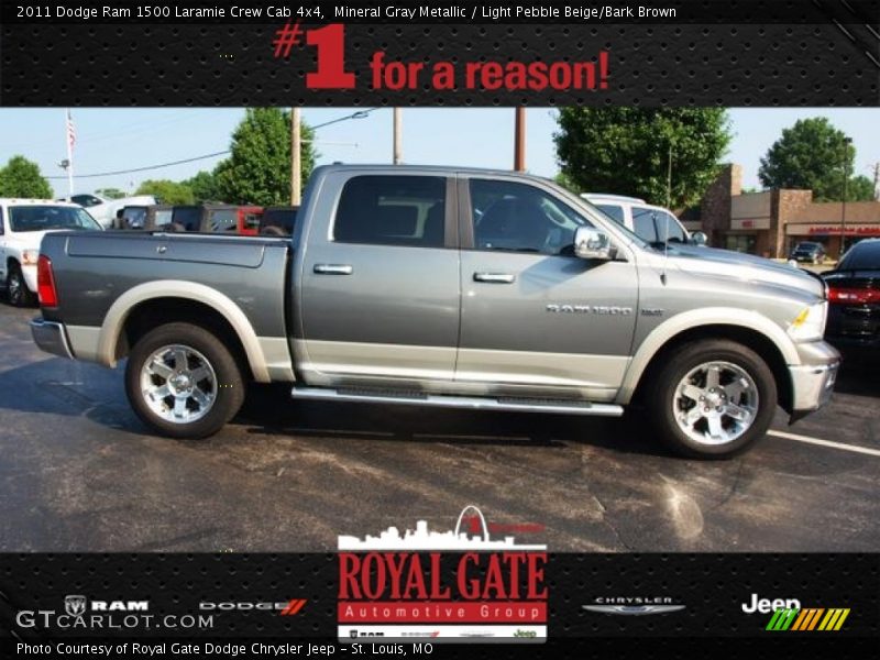 Mineral Gray Metallic / Light Pebble Beige/Bark Brown 2011 Dodge Ram 1500 Laramie Crew Cab 4x4