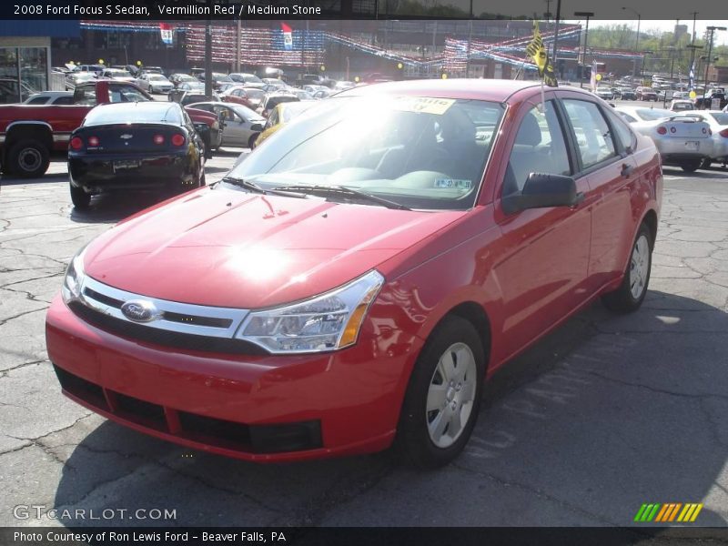 Vermillion Red / Medium Stone 2008 Ford Focus S Sedan