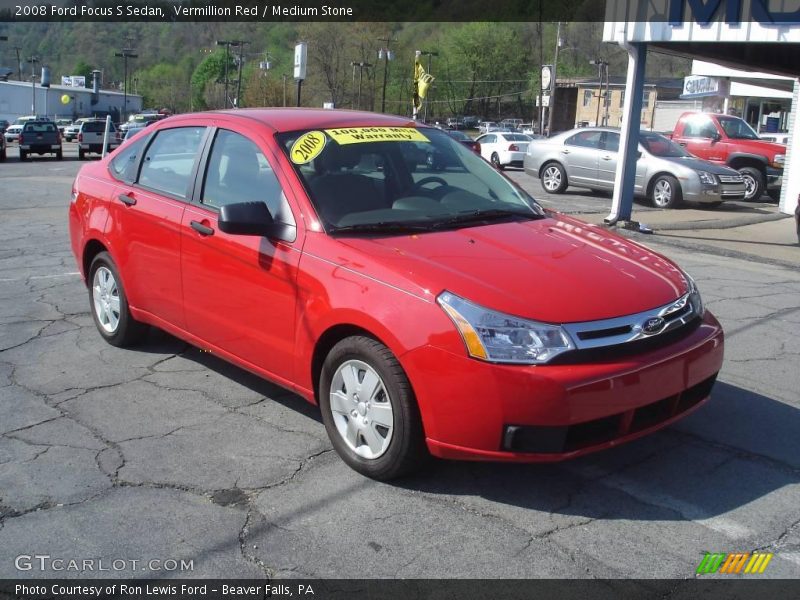 Vermillion Red / Medium Stone 2008 Ford Focus S Sedan