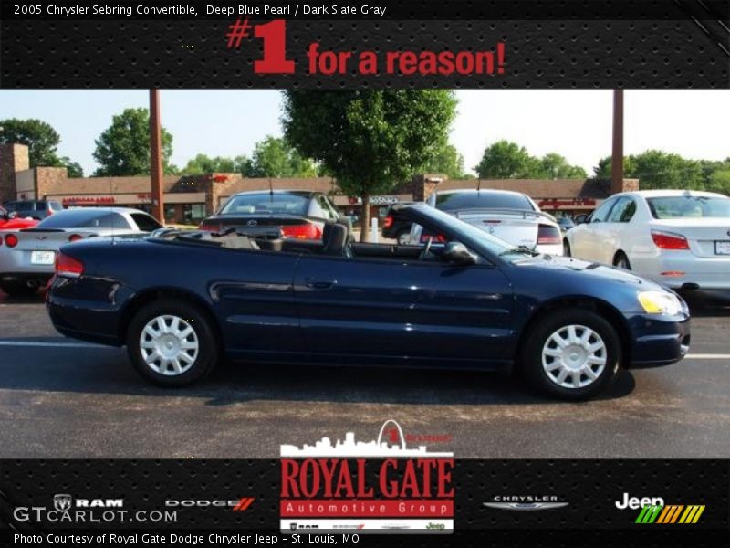 Deep Blue Pearl / Dark Slate Gray 2005 Chrysler Sebring Convertible