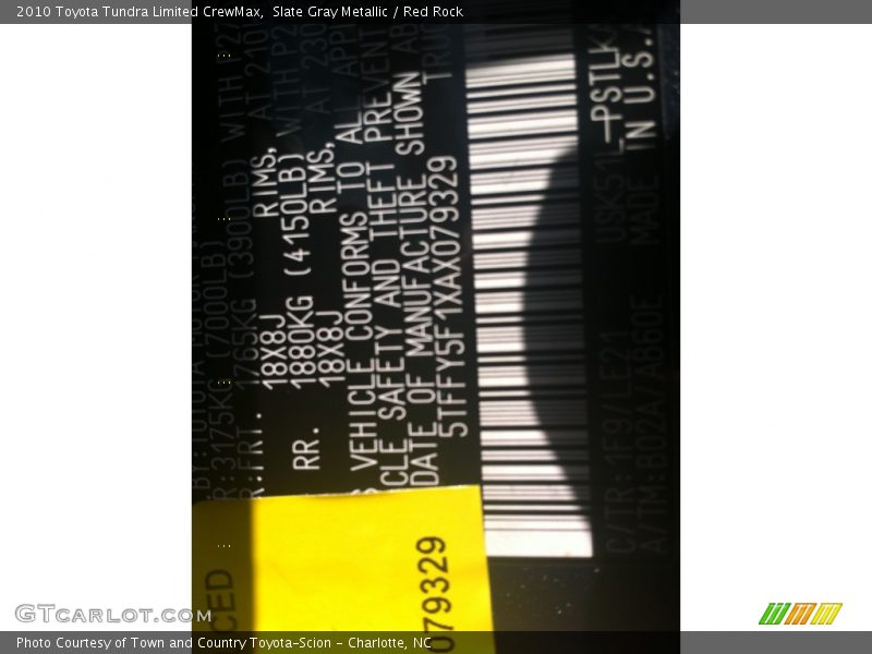 Slate Gray Metallic / Red Rock 2010 Toyota Tundra Limited CrewMax
