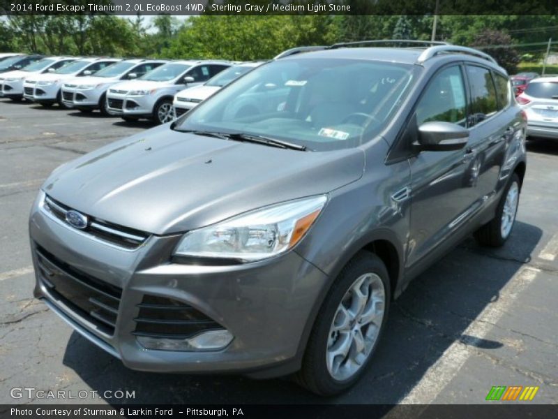Sterling Gray / Medium Light Stone 2014 Ford Escape Titanium 2.0L EcoBoost 4WD