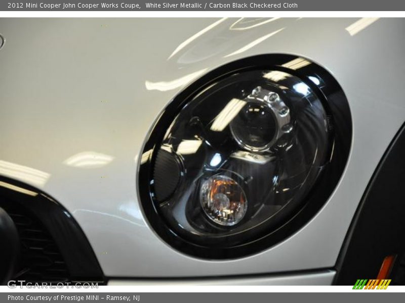 White Silver Metallic / Carbon Black Checkered Cloth 2012 Mini Cooper John Cooper Works Coupe