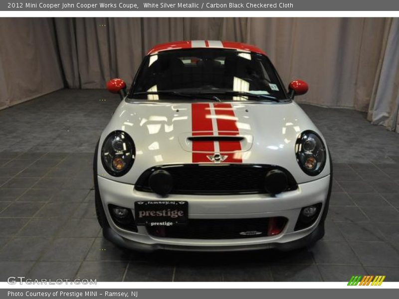 White Silver Metallic / Carbon Black Checkered Cloth 2012 Mini Cooper John Cooper Works Coupe