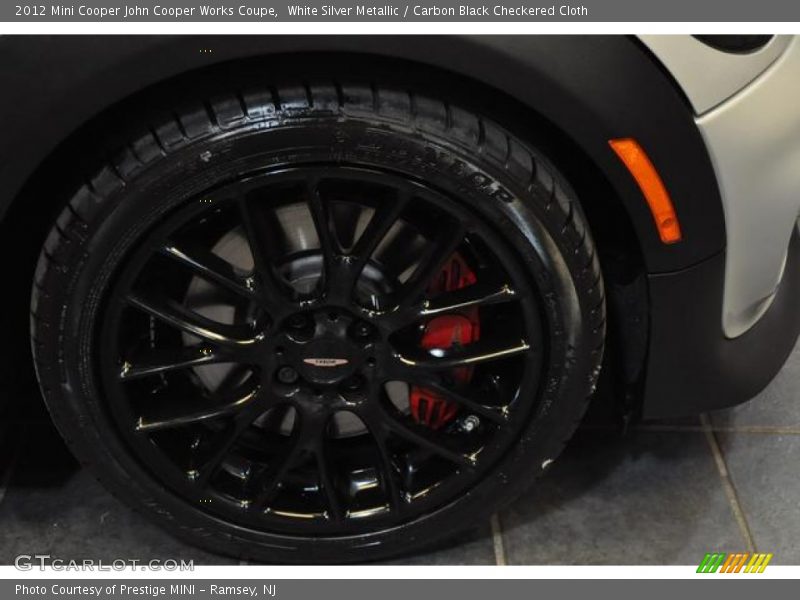 White Silver Metallic / Carbon Black Checkered Cloth 2012 Mini Cooper John Cooper Works Coupe
