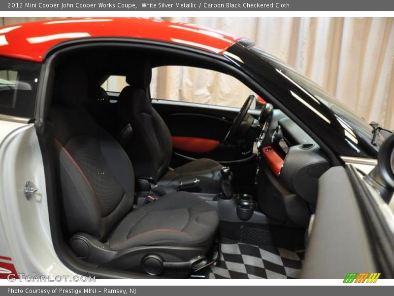 White Silver Metallic / Carbon Black Checkered Cloth 2012 Mini Cooper John Cooper Works Coupe
