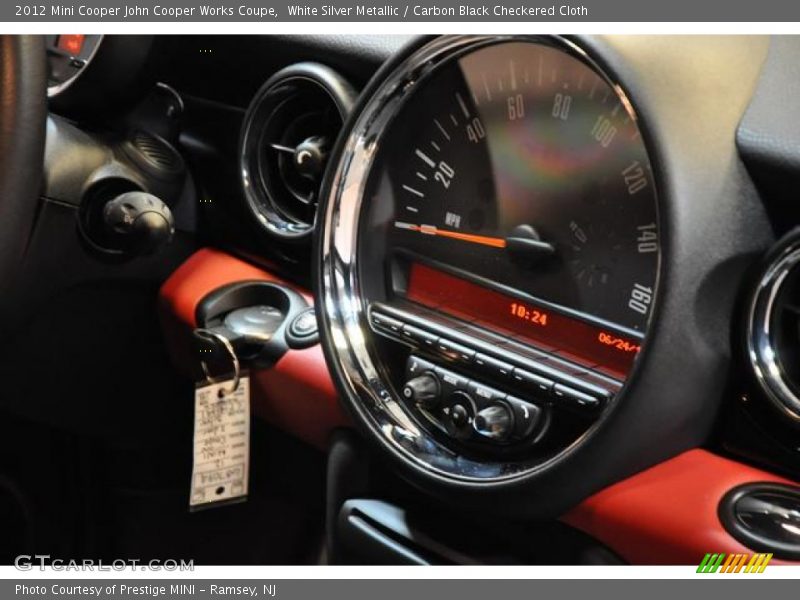 White Silver Metallic / Carbon Black Checkered Cloth 2012 Mini Cooper John Cooper Works Coupe