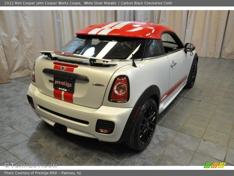 White Silver Metallic / Carbon Black Checkered Cloth 2012 Mini Cooper John Cooper Works Coupe