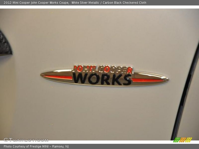 White Silver Metallic / Carbon Black Checkered Cloth 2012 Mini Cooper John Cooper Works Coupe