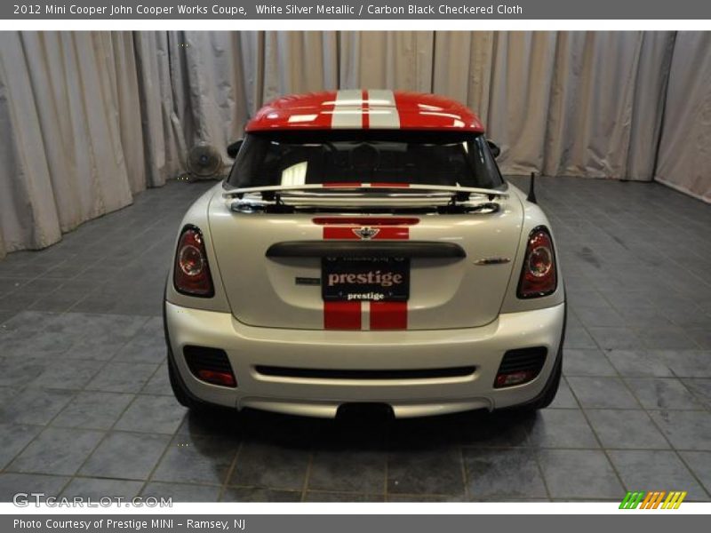 White Silver Metallic / Carbon Black Checkered Cloth 2012 Mini Cooper John Cooper Works Coupe