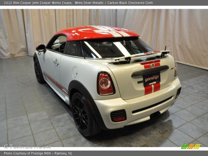 White Silver Metallic / Carbon Black Checkered Cloth 2012 Mini Cooper John Cooper Works Coupe