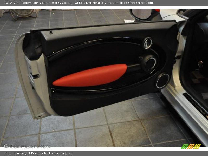 White Silver Metallic / Carbon Black Checkered Cloth 2012 Mini Cooper John Cooper Works Coupe