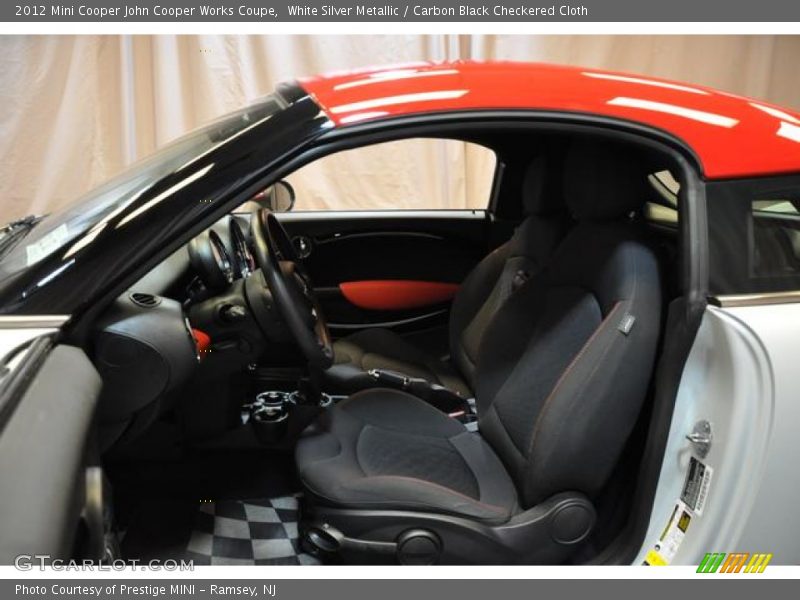 White Silver Metallic / Carbon Black Checkered Cloth 2012 Mini Cooper John Cooper Works Coupe