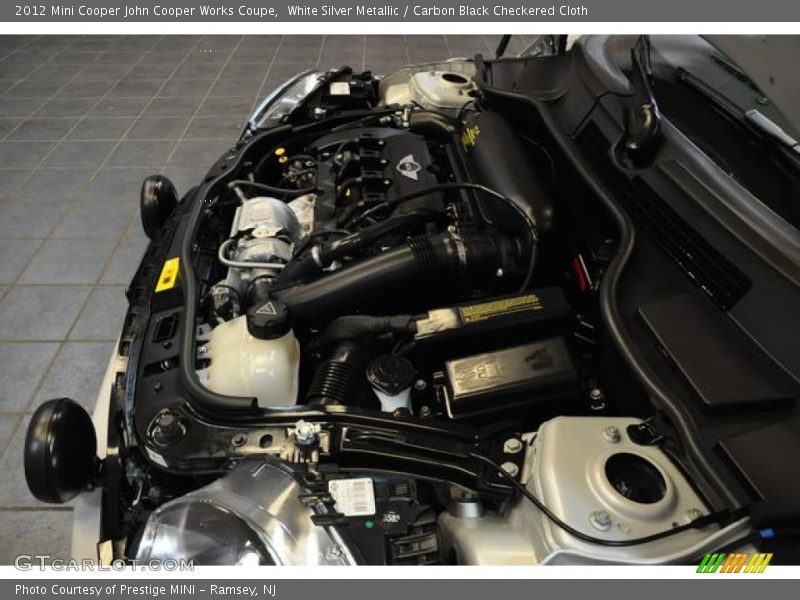 White Silver Metallic / Carbon Black Checkered Cloth 2012 Mini Cooper John Cooper Works Coupe