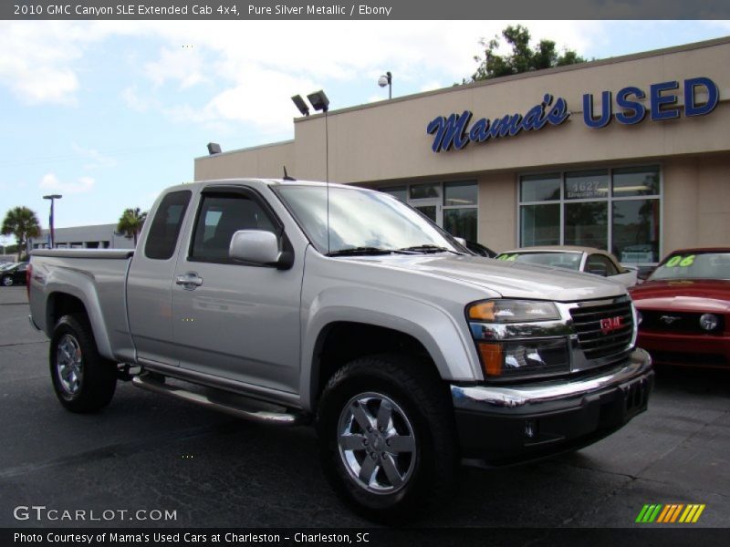 Pure Silver Metallic / Ebony 2010 GMC Canyon SLE Extended Cab 4x4