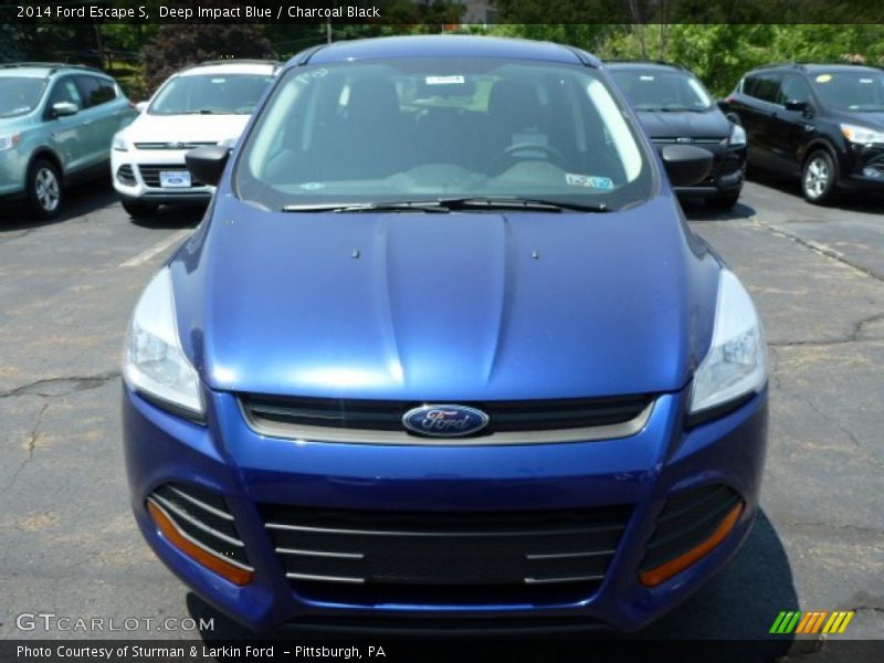 Deep Impact Blue / Charcoal Black 2014 Ford Escape S