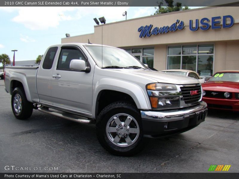 Pure Silver Metallic / Ebony 2010 GMC Canyon SLE Extended Cab 4x4